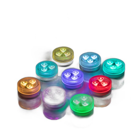 RGB 7-Color Waterproof LED Small Light Remote Control Submersible Pool Aquarium Vase Lamp (FTL-0014)